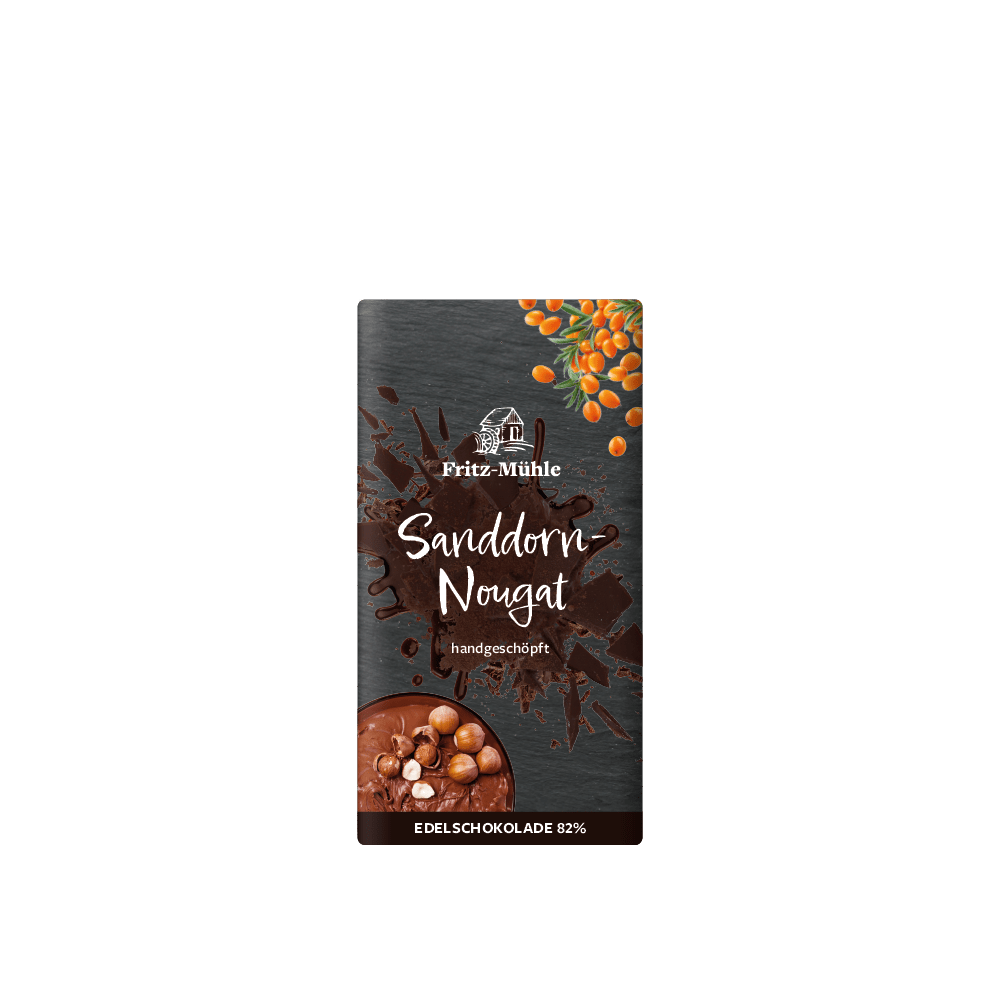 Sanddorn Nougat Edelschokolade - Thermenland Fritzmühle